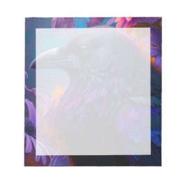 Bloco De Notas Vivid Rainbow Raven Art Notepad