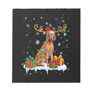 Bloco De Notas Vizsla Árvore de Natal Light Pajama Dog Lover Xmas