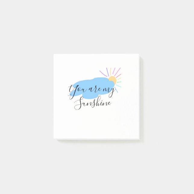 Bloco De Notas você é meu sol amarelo raios de sol laranja nuvens (Frente)