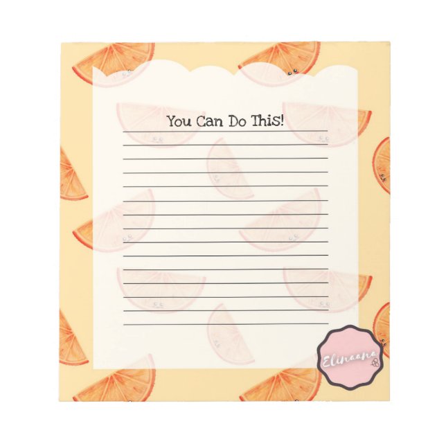 Bloco De Notas Você Pode Fazer Isso, Laranja Personalizável (Frente)