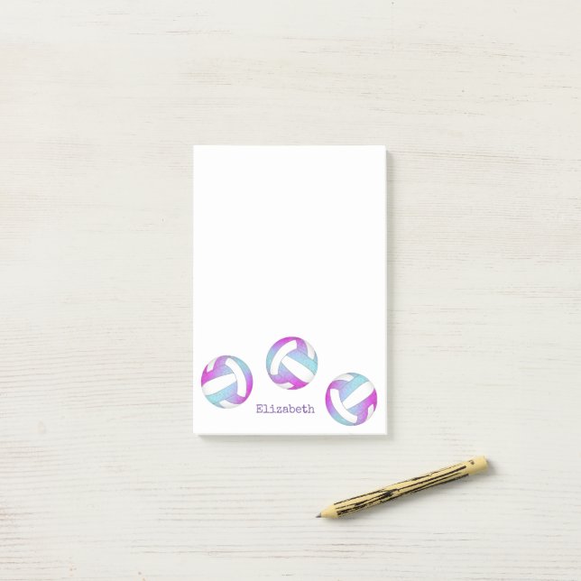 Bloco De Notas vôlei púrpura, rosa, personalizada (Na mesa)