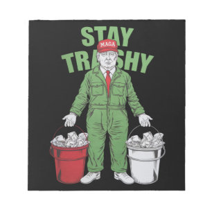 Bloco De Notas Votar Trump Garbage Man Permaneça Trashy Eleições 