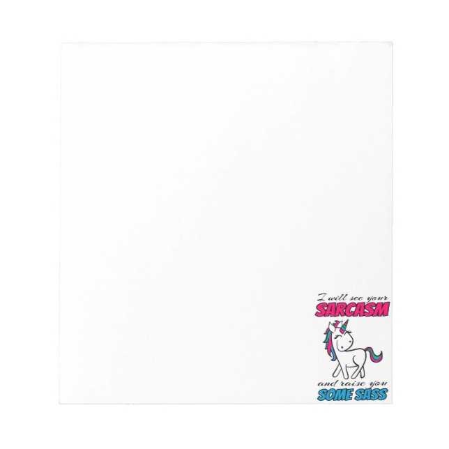 Bloco De Notas Vou Ver O Seu Sarcasmo E Levantá-Lo. (Frente)