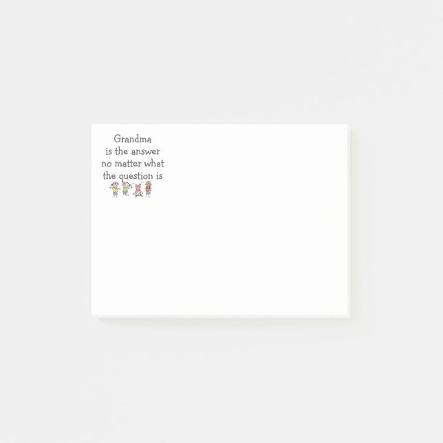 Bloco De Notas Vovó é a Resposta Citação Divertida para Crianças (Frente)