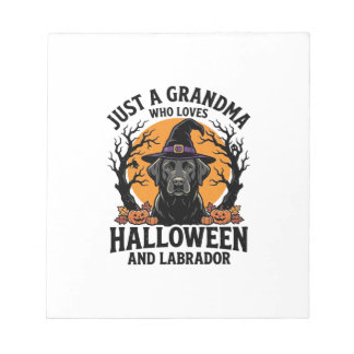Bloco De Notas Vovó Halloween Labrador Engraçado Vintage_1