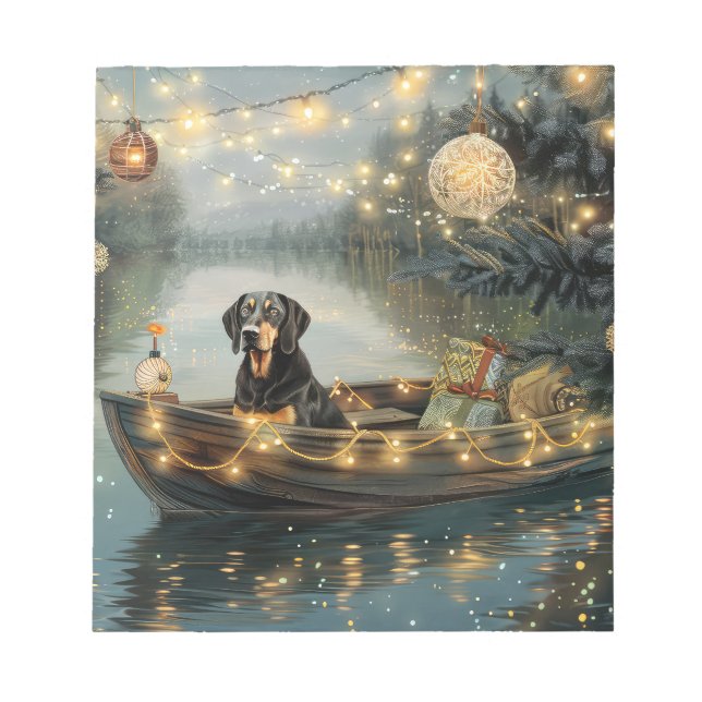 Bloco De Notas Voyage festiva de Natal do Conhound Bluetick (Frente)