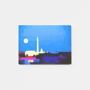 Bloco De Notas Washington DC Skyline Full Moon