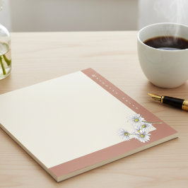 Bloco De Notas Watercolor Boho Floral Daisy Christmas Gift