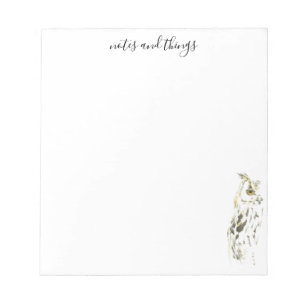 Bloco De Notas Watercolor Brown Owl