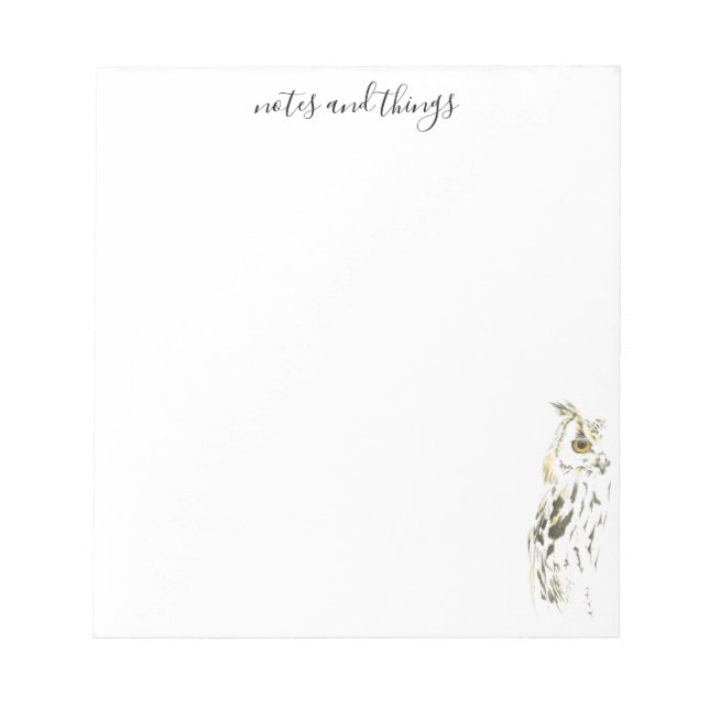 Bloco De Notas Watercolor Brown Owl (Frente)