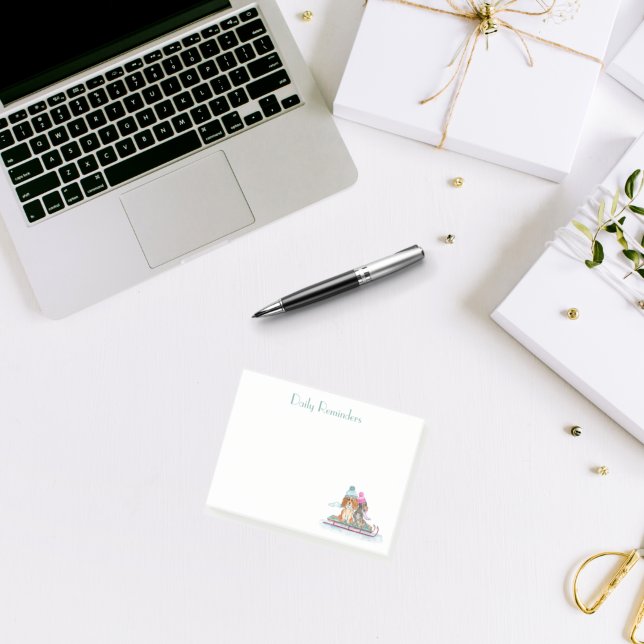 Bloco De Notas Watercolor Cavalier King Charles Spaniel Sleding (Criador carregado)