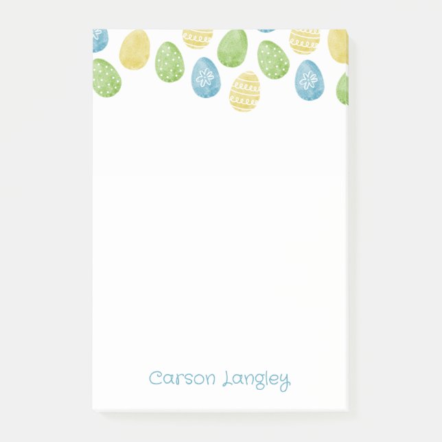 Bloco De Notas Watercolor Easter Egg Post-It Notes (Frente)