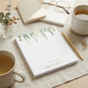 Bloco De Notas Watercolor Eucalyptus Greenery Personalizado