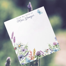 Bloco De Notas Watercolor Floral, da secretária do professor