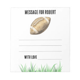 Bloco De Notas Watercolor Football Birthday time capsule message