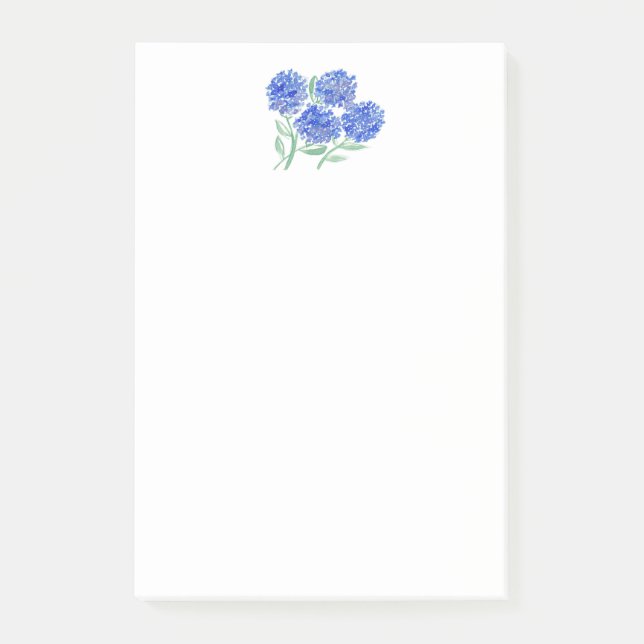 Bloco De Notas Watercolor Hydrangeas Post-it (Frente)