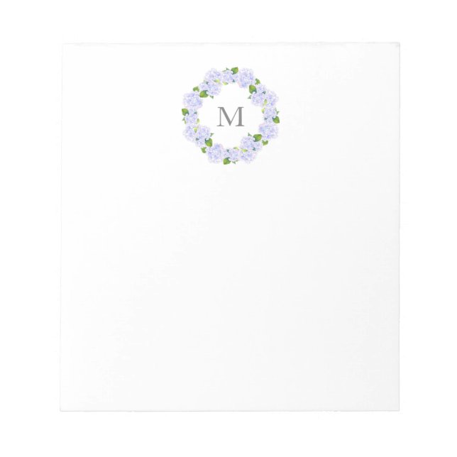 Bloco De Notas Watercolor Hydrangeas Wreath (Frente)