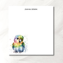 Bloco De Notas Watercolor Parrot Sophisticated Notepad