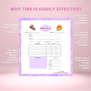 Bloco De Notas Watercolor Pie & Cakes Bakery Receipts Notepad