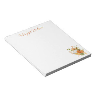 Bloco De Notas Watercolor Pumpkin Notepad