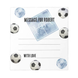 Bloco De Notas Watercolor Soccer Birthday time capsule message