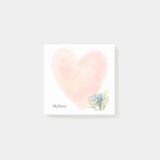 Bloco De Notas Watercolor Wildflower Custom Name Posto Floral