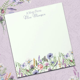 Bloco De Notas Watercolor Wildflower, nota do professor.