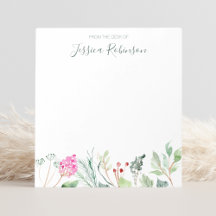 Watercolor Willowers Nome Personalizado Floral