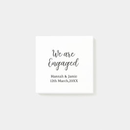 Bloco De Notas We are Engaged couple name date calligraphystylish