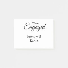 Bloco De Notas We are engaged couple name romantic stylish simple