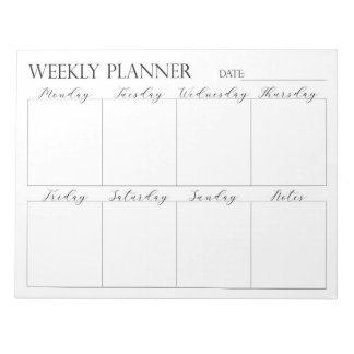 Bloco De Notas Weekly Planner, Notepad