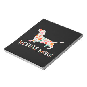Bloco De Notas Weenie Mama Dachshund floral