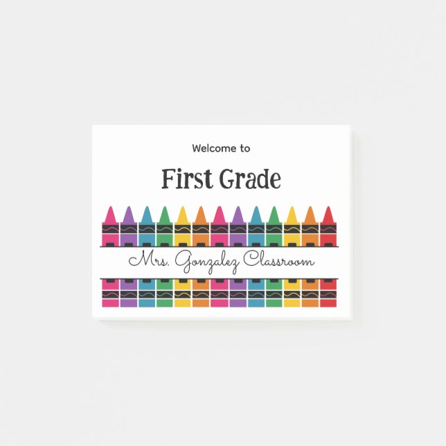 Bloco De Notas Welcome Back to School Rainbow Crayon  (Frente)