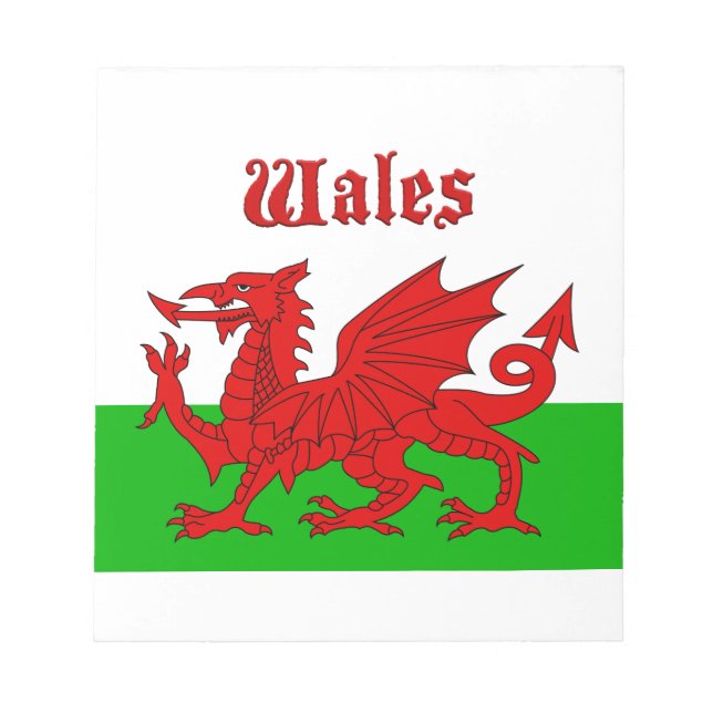 Bloco De Notas Welsh Flag Wales (Frente)