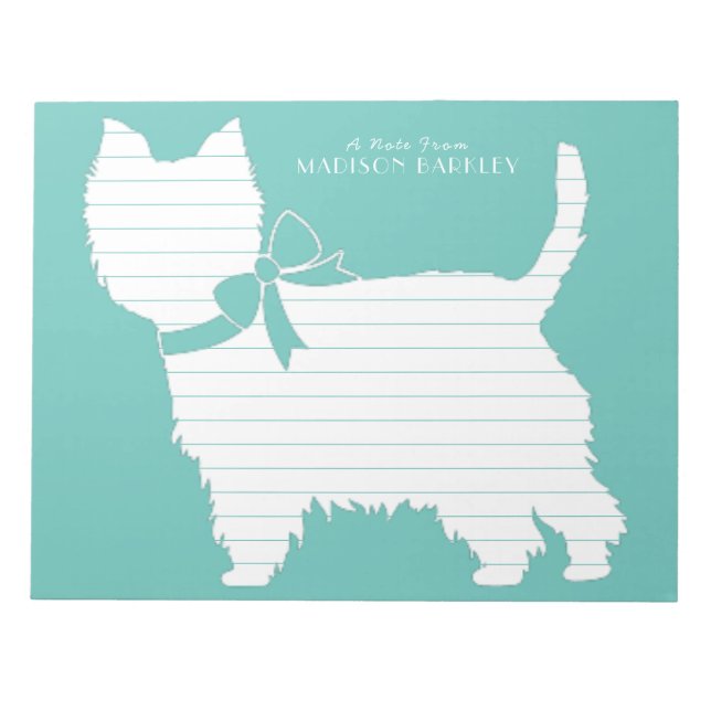 Bloco De Notas West Highland Terrier Dog Puppy Westie (Frente)