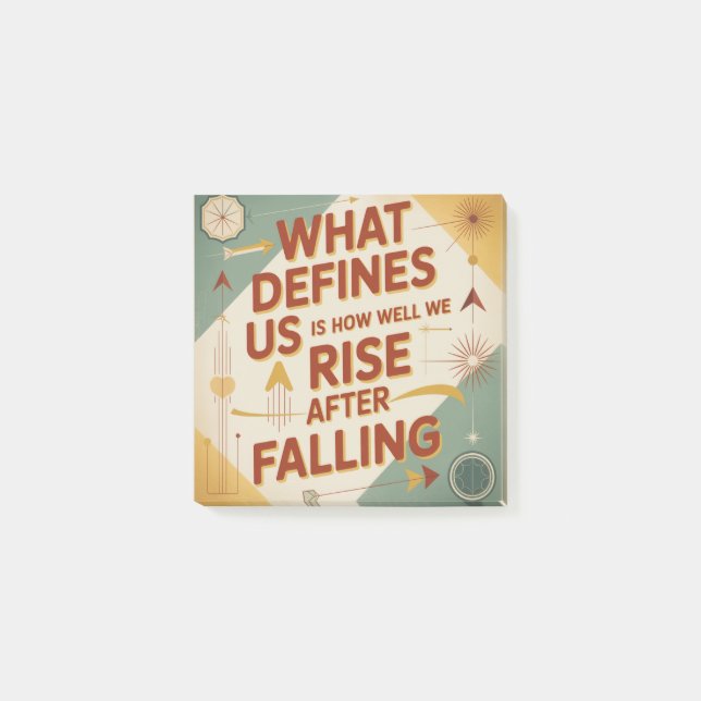 Bloco De Notas What Defines Us Is How Well We Rise After Falling (Frente)