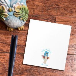 Bloco De Notas Whimsical Blue Owl Personalized Teacher Notepad