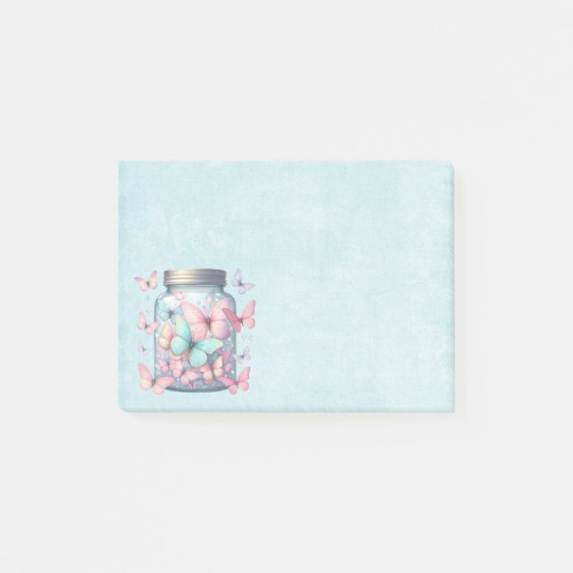 Bloco De Notas Whimsical Butterflies in a Jar (Frente)