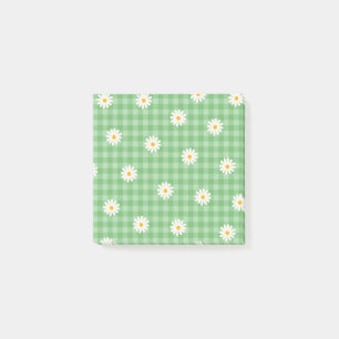 Bloco De Notas Whimsical Green Daisy Buffalo Xadrez Retro