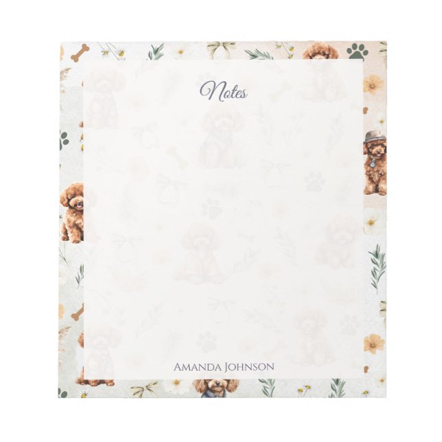 Bloco De Notas Whimsy Poodle Pizzazz (Frente)