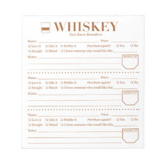 Bloco De Notas Whiskey Tracker, Whiskey Lover Drink Folha