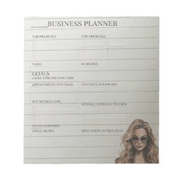 Bloco De Notas White and Black business planner  Notepad
