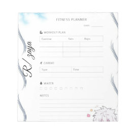 Bloco De Notas White and Black cute Fitness Planner 