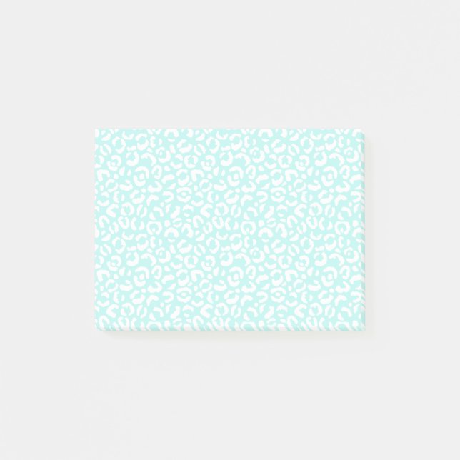 Bloco De Notas White Girly Mint Leopard (Frente)