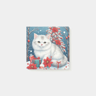 Bloco De Notas White Holiday Cat