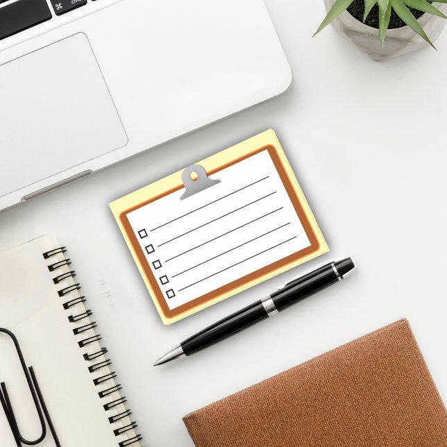 Bloco De Notas White paper em área de transferência marrom-esbran (Criador carregado)