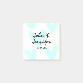 Bloco De Notas white simple minimal text style wedding blue heart