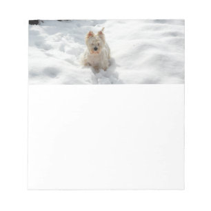 Bloco De Notas White Westis Dog in Snow Stationery Paper