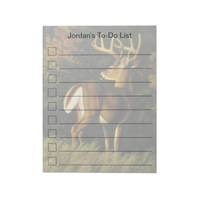 Bloco De Notas Whitetail Deer Trophy Buck Hunting (Invertido)
