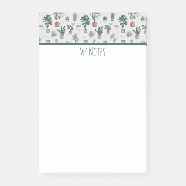 Bloco De Notas Wild Cactus Pattern, cacto (Frente)